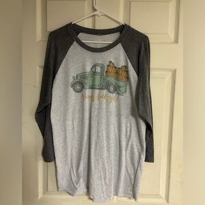 Happy Fall Y’all Large Shirt with 3/4 sleeves